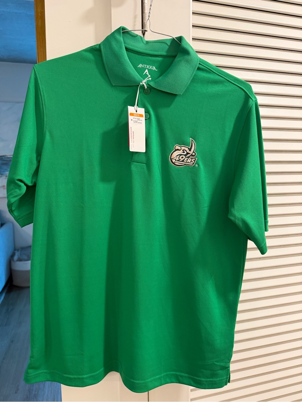 Antigua Men's Bright Green 49ers Logo Polo